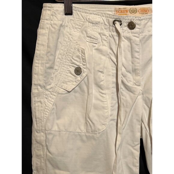 J. Crew White Chino Capri Pants Size 4 Casual Womens Fit With Pockets & Drawstri - Picture 7 of 11